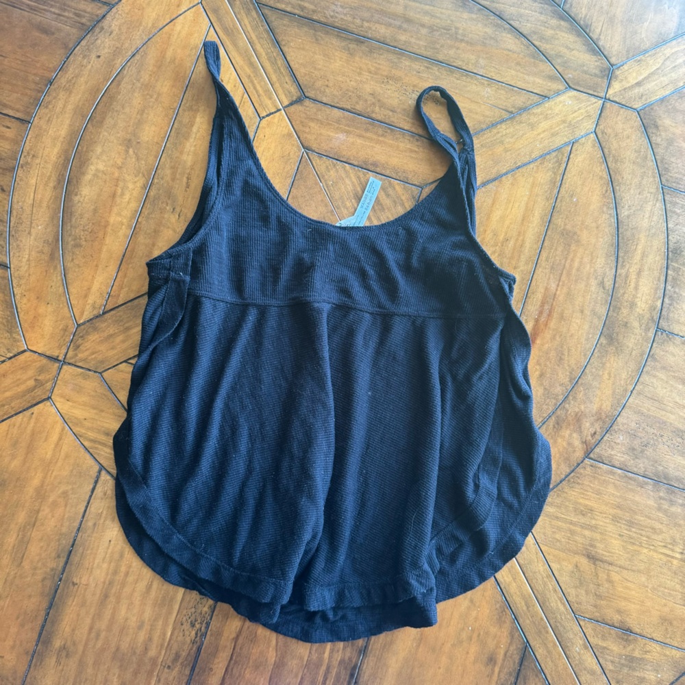 Free People Intimately Black Ribbed Flowy Tank - Picture 4 of 4